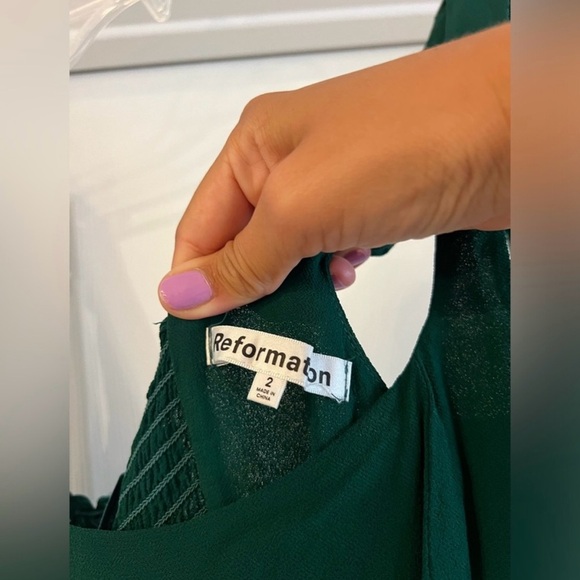 Reformation Twilight Midi Dress | Emerald | Size 2 - Picture 11 of 14